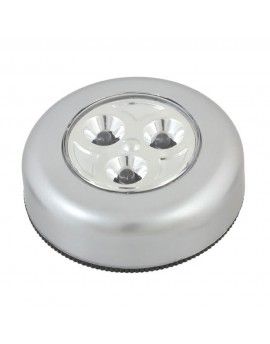 Lampka 3 LED okrągła przyklejana na 3x baterie AAA